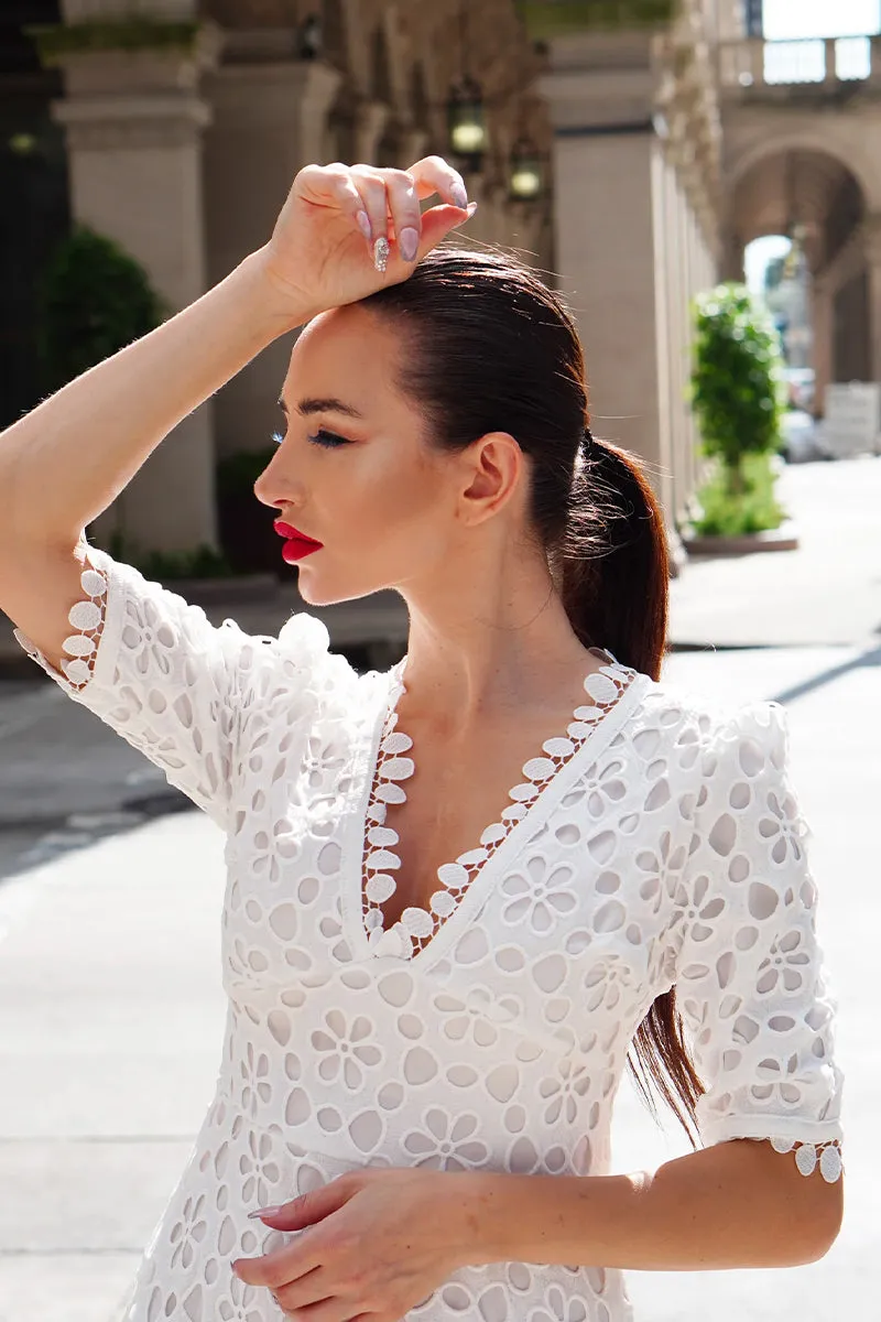 Somerset White Graceful Eyelet Maxi Dress