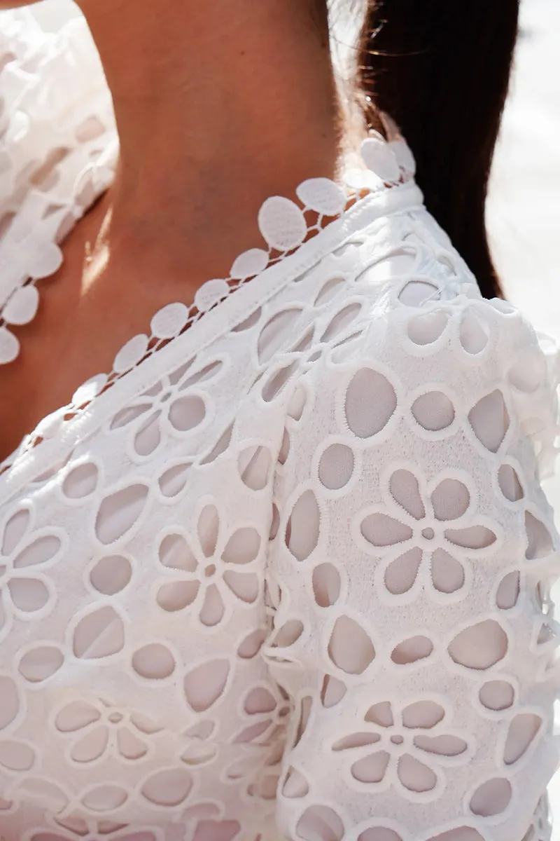 Somerset White Graceful Eyelet Maxi Dress