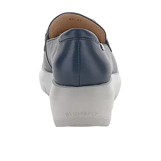 Stonefly scarpa Mocassino in pelle da donna con catena Plume 26 220757 144 blu