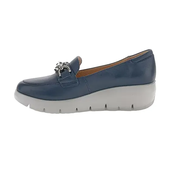 Stonefly scarpa Mocassino in pelle da donna con catena Plume 26 220757 144 blu