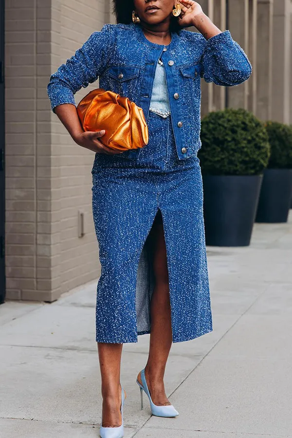Stylish High Waist Split Skirt