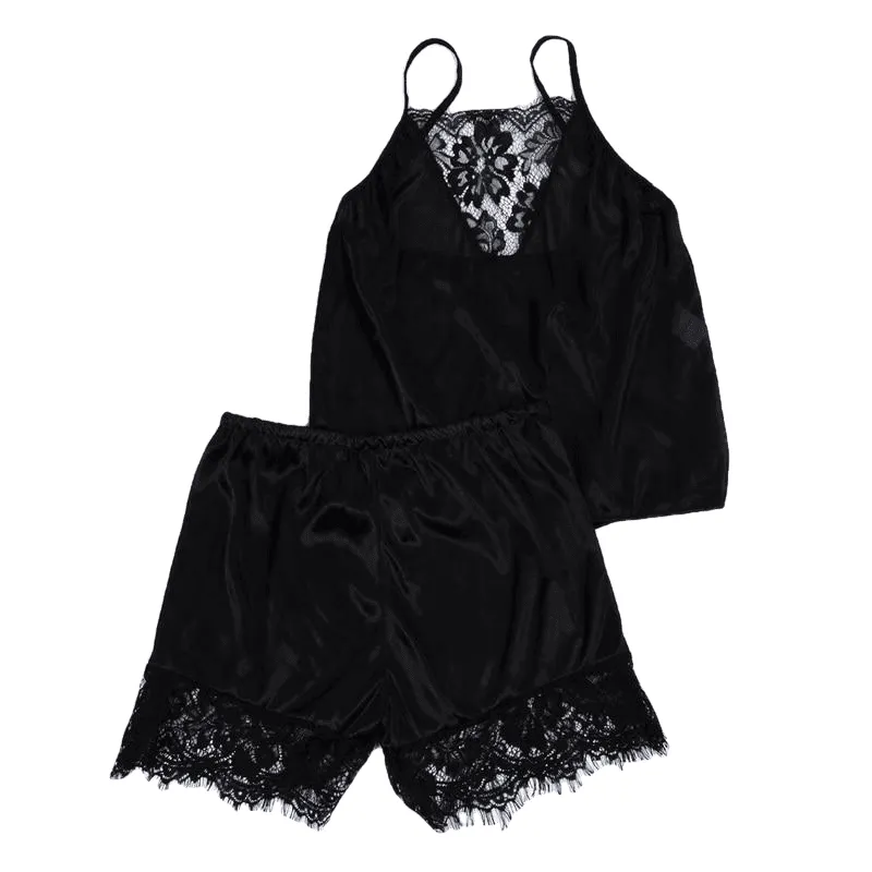 Stylish Sexy Women Sleeveless Lace Pajamas