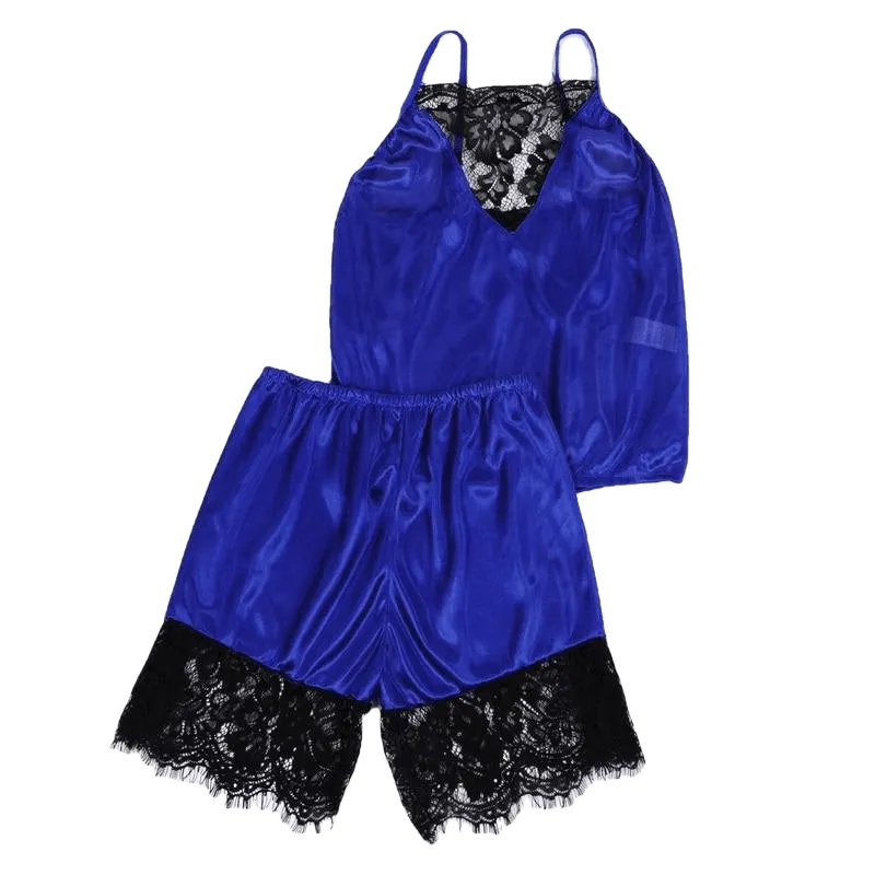 Stylish Sexy Women Sleeveless Lace Pajamas