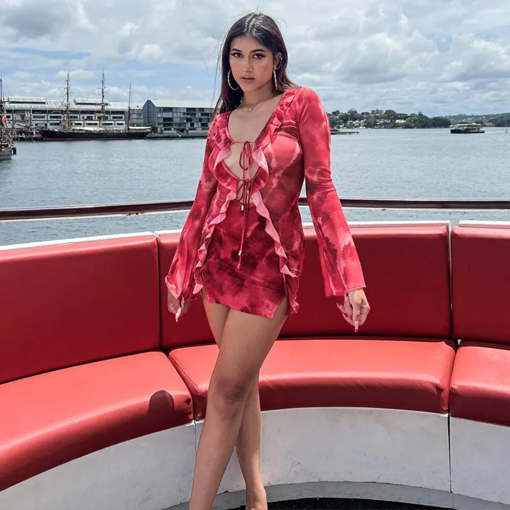 Summer Print Graceful Mini Dress