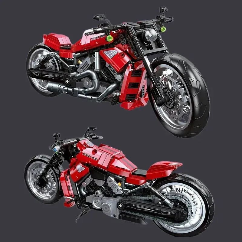 Tech MOC Harley Night Rod Motorcycle Bricks Toy 91020