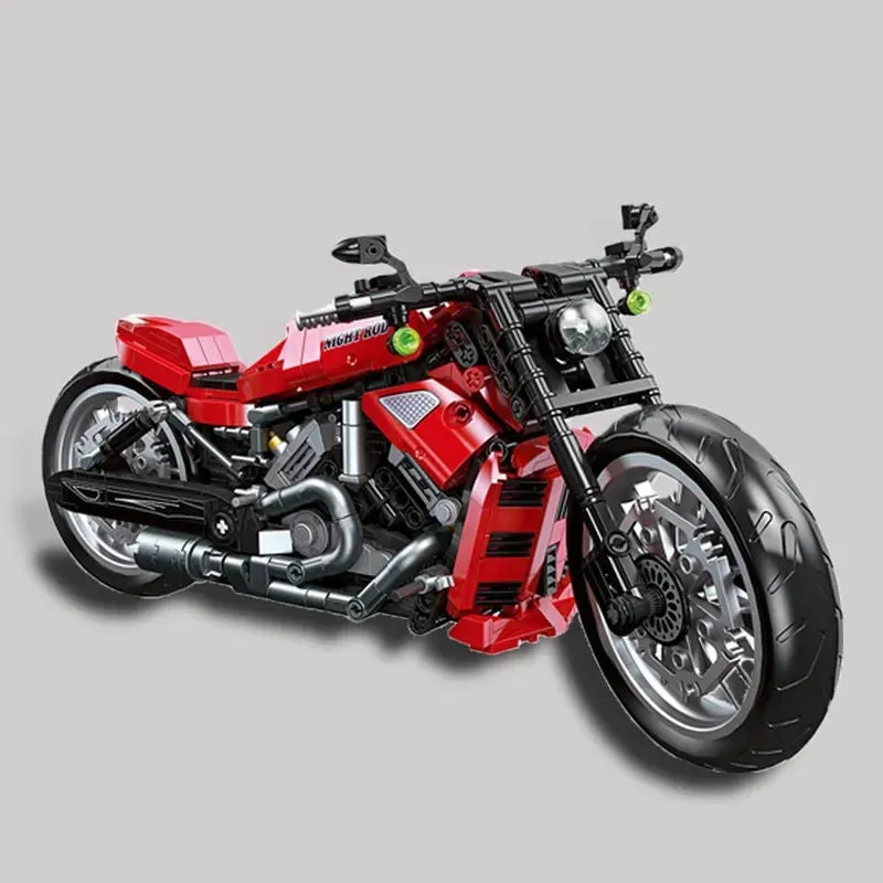 Tech MOC Harley Night Rod Motorcycle Bricks Toy 91020