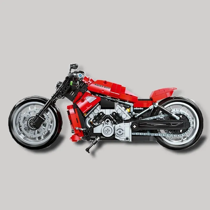Tech MOC Harley Night Rod Motorcycle Bricks Toy 91020