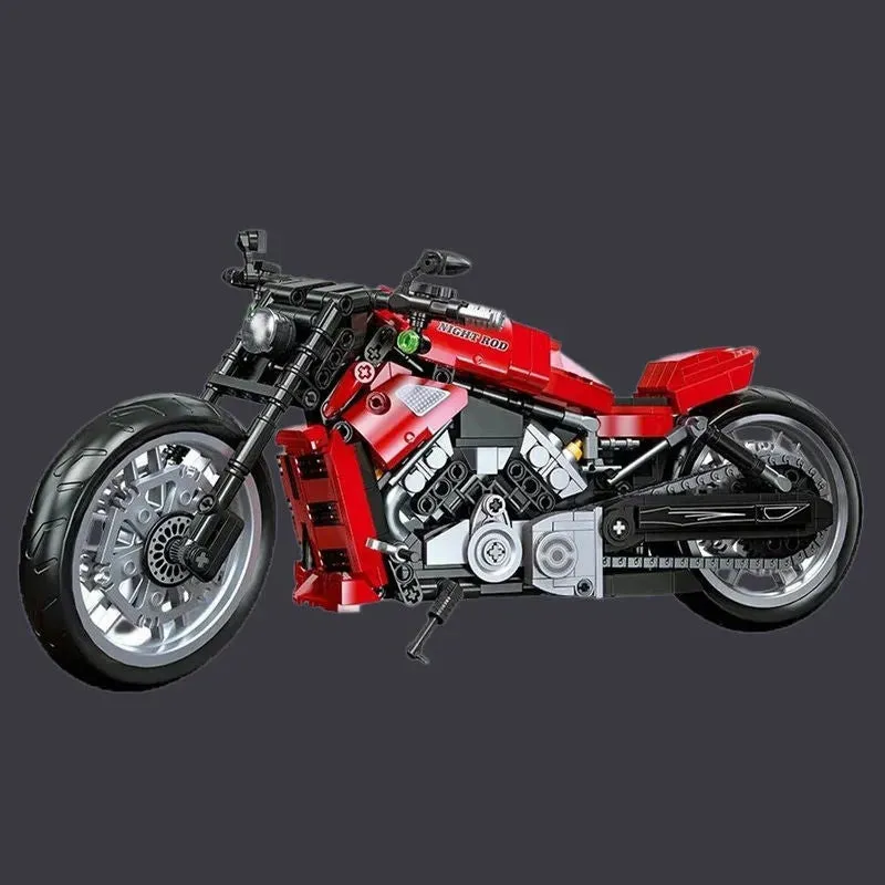 Tech MOC Harley Night Rod Motorcycle Bricks Toy 91020