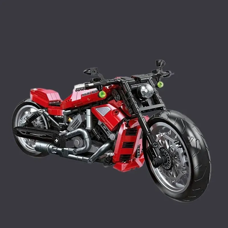 Tech MOC Harley Night Rod Motorcycle Bricks Toy 91020