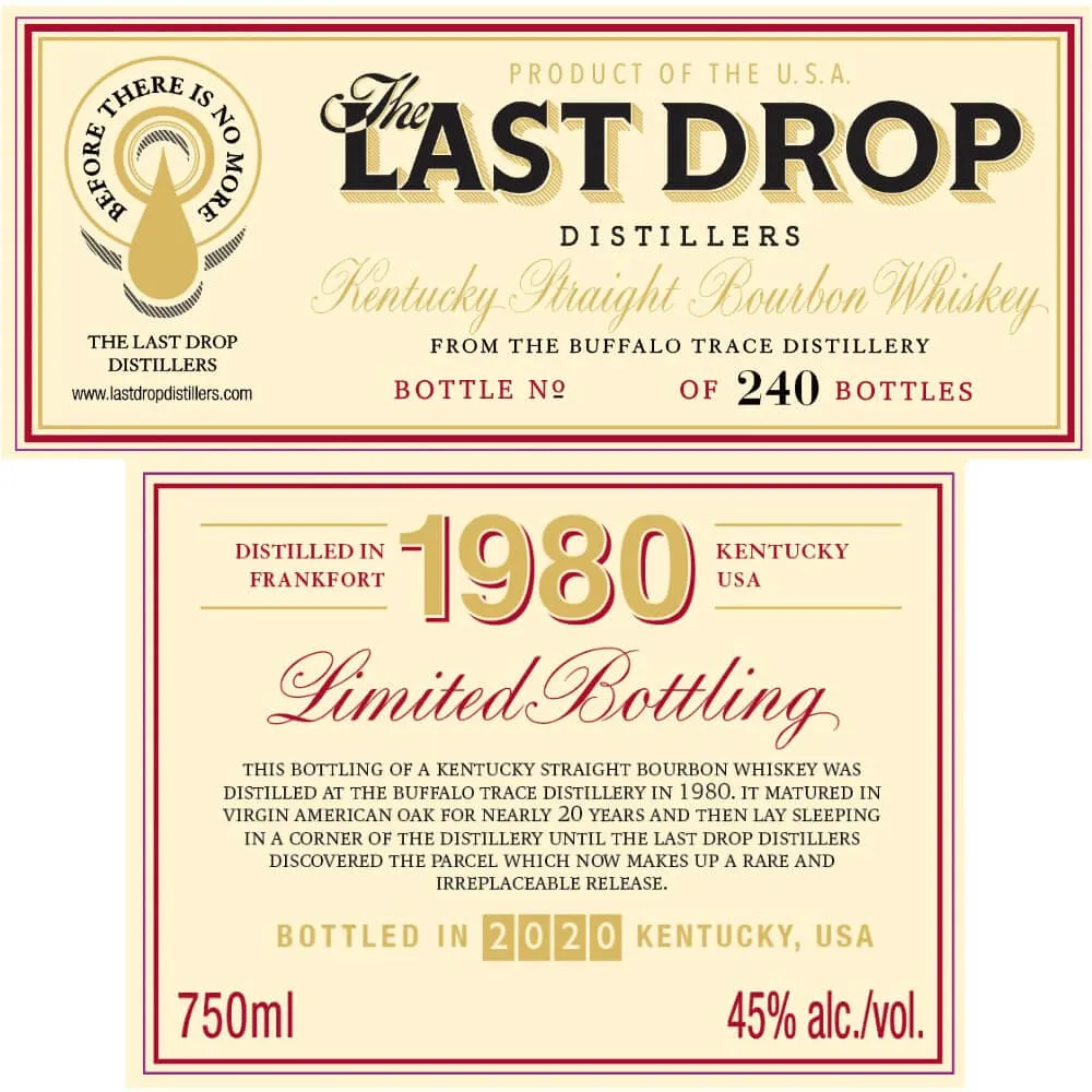 The Last Drop Distillers Buffalo Trace 1980