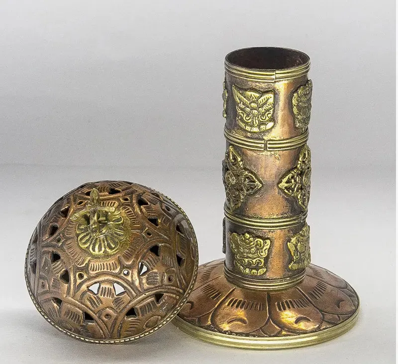 Tibetan Symbol Copper incense burner