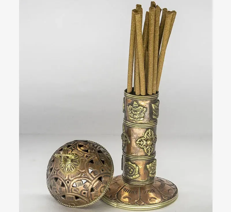 Tibetan Symbol Copper incense burner