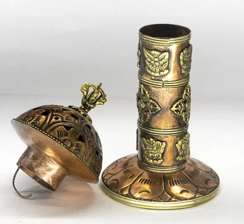 Tibetan Symbol Copper incense burner