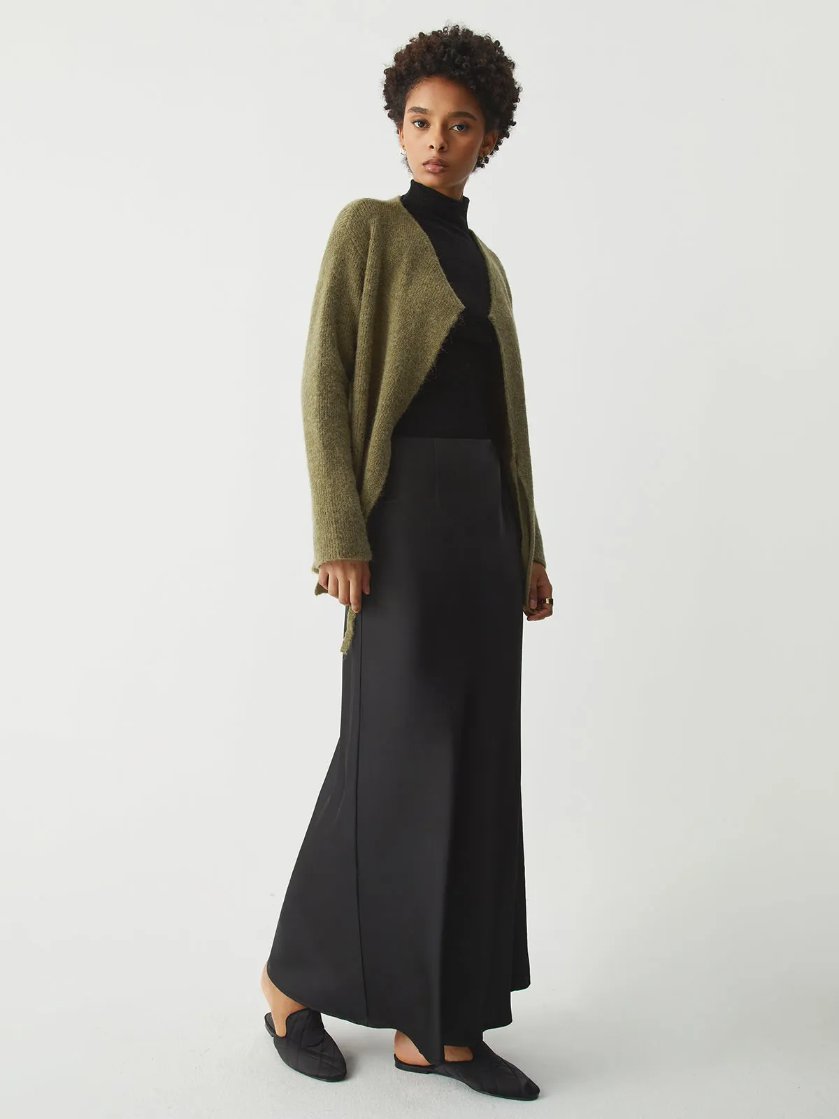 Tie Front Graceful Wrap Sweater