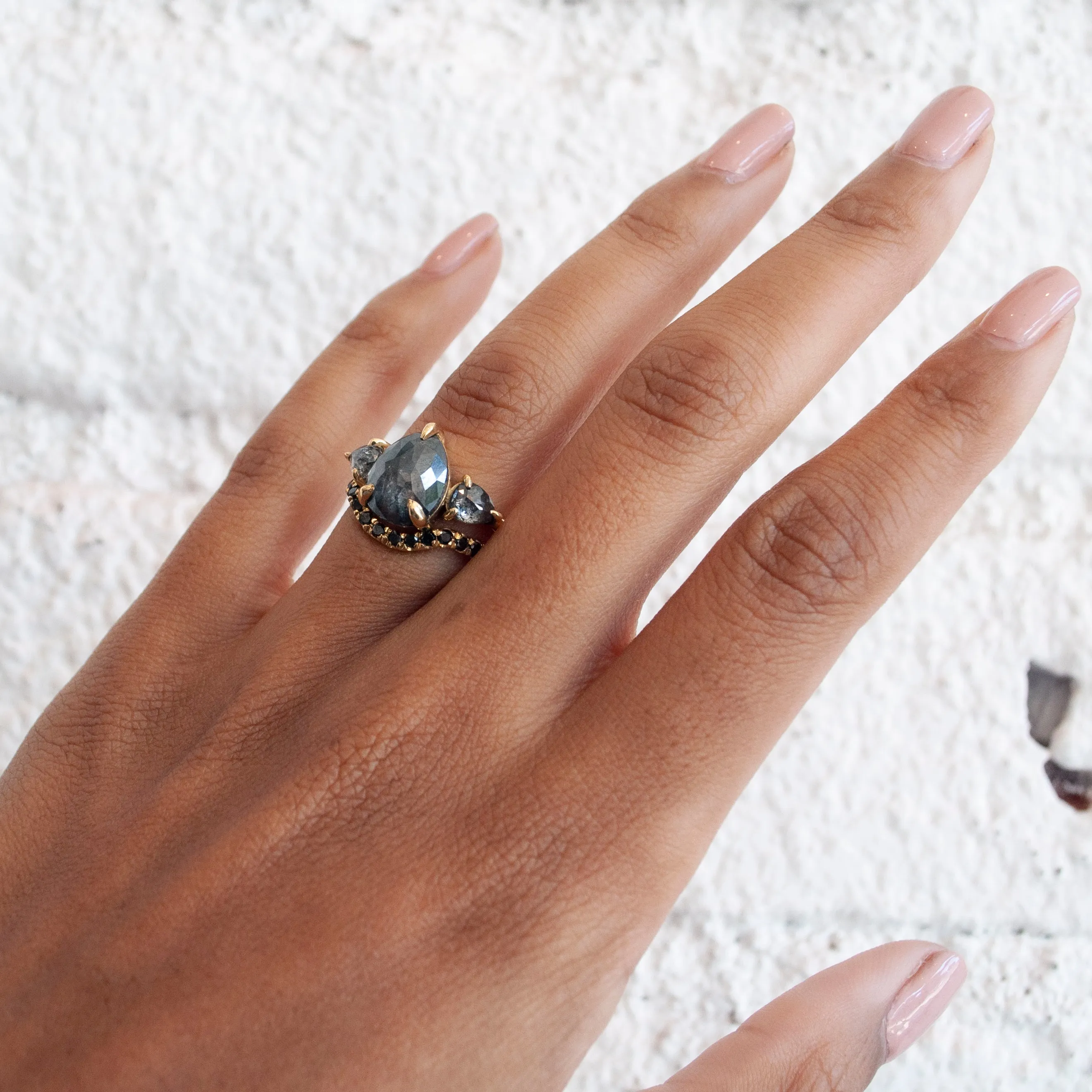 Triple Dark Salt   Pepper Ring