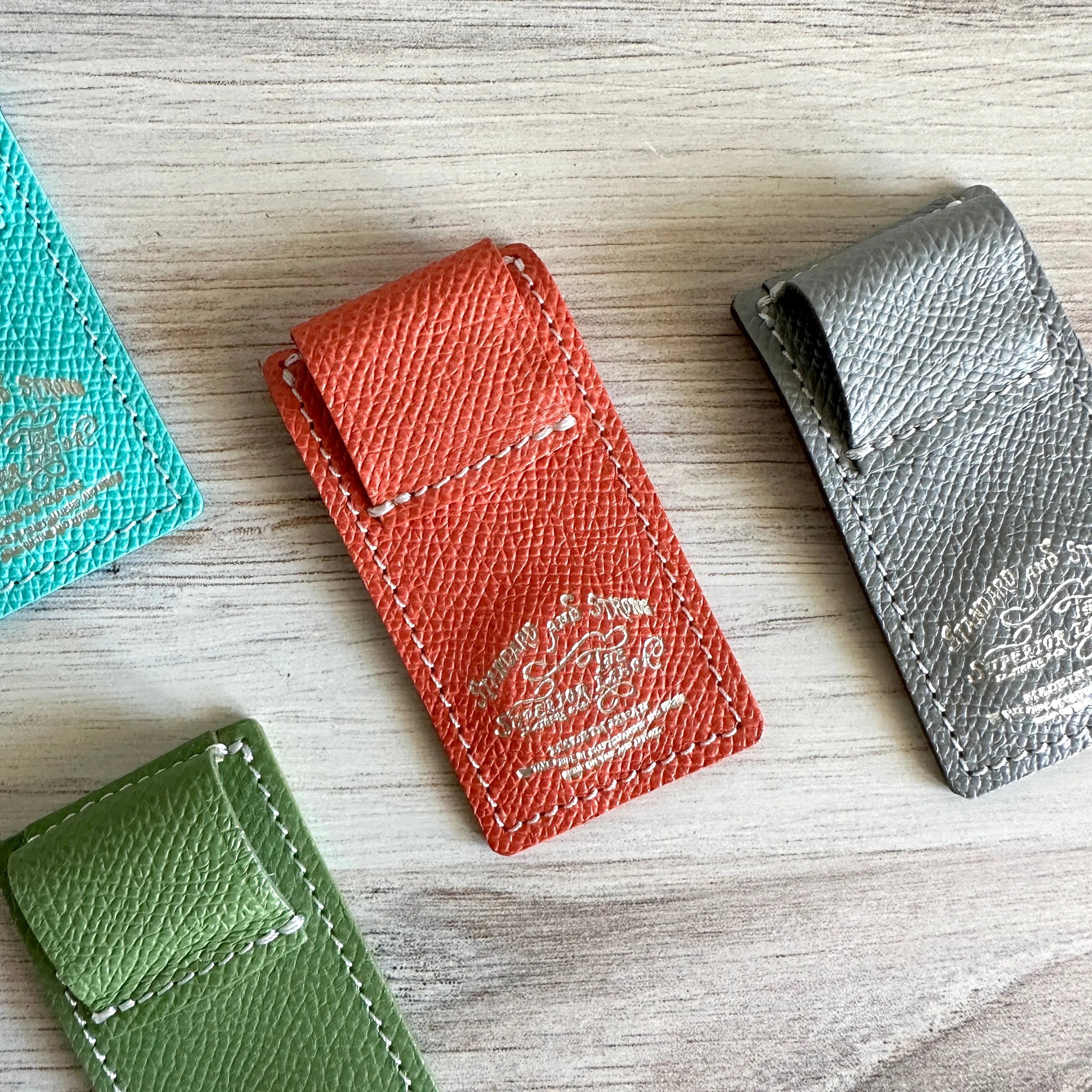 [TSL] Calf Leather Magnetic Pen Clip