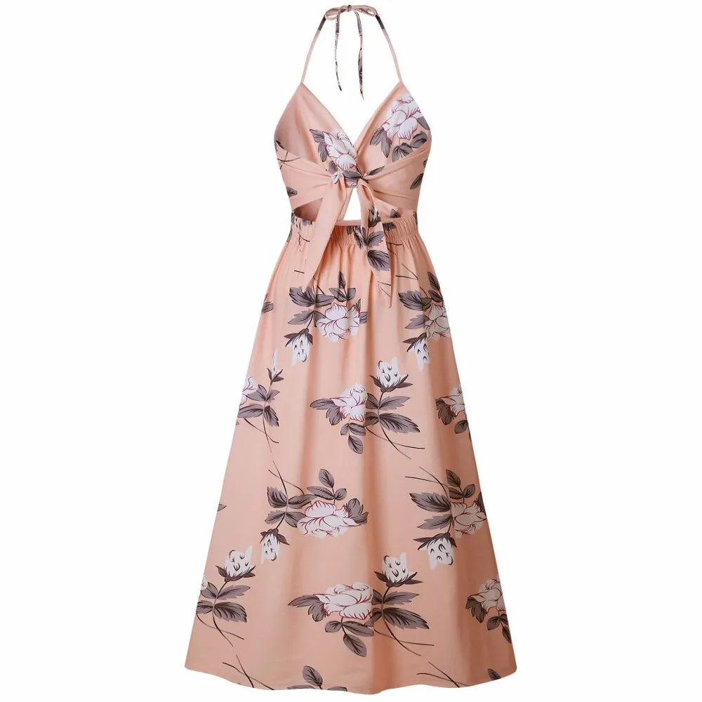VenusFox Casual Sleeveless Vintage Loose Maxi Dress