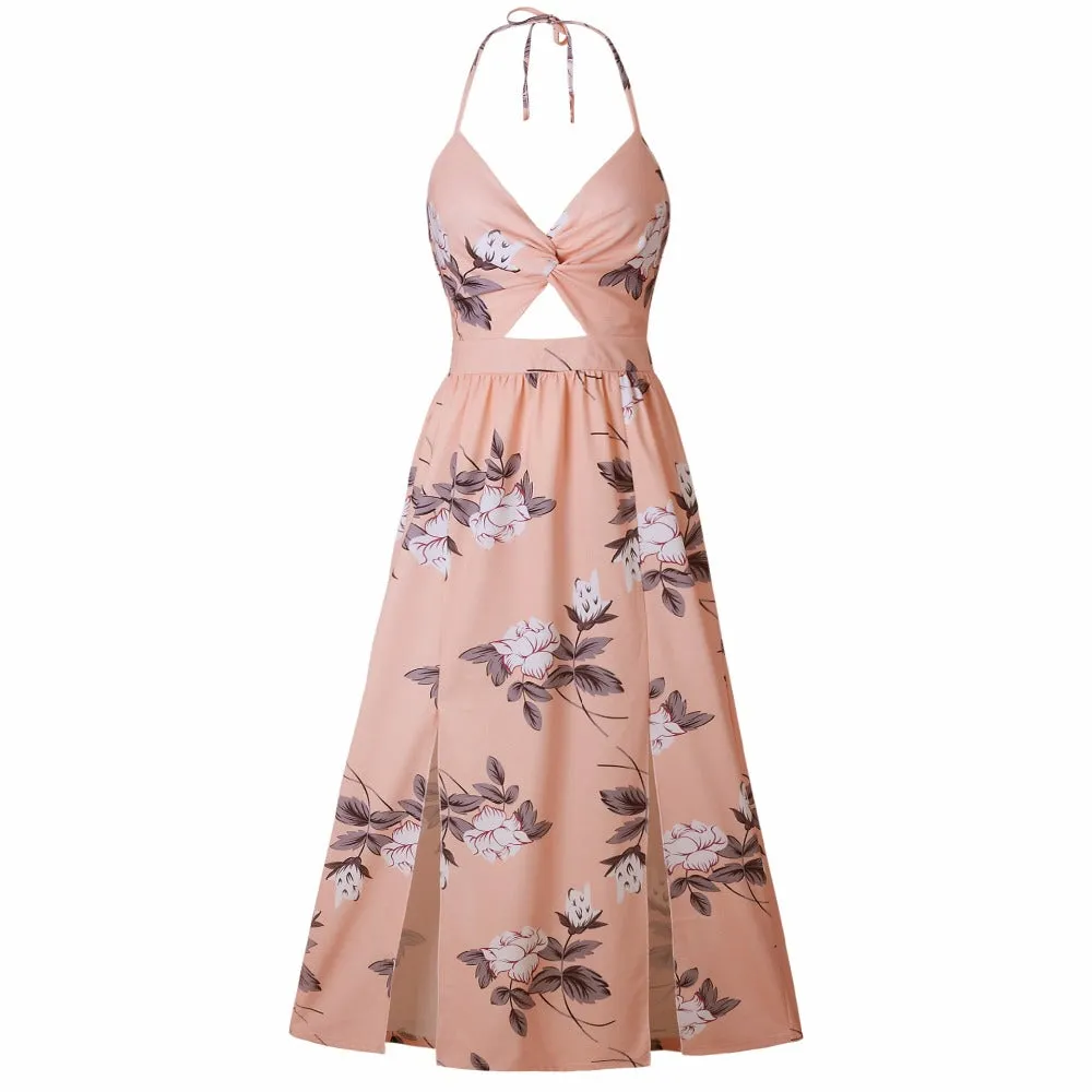 VenusFox Casual Sleeveless Vintage Loose Maxi Dress