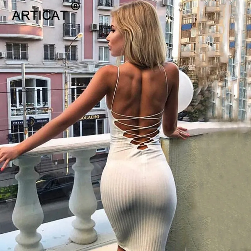 VenusFox Sexy Backless Bandage Dress
