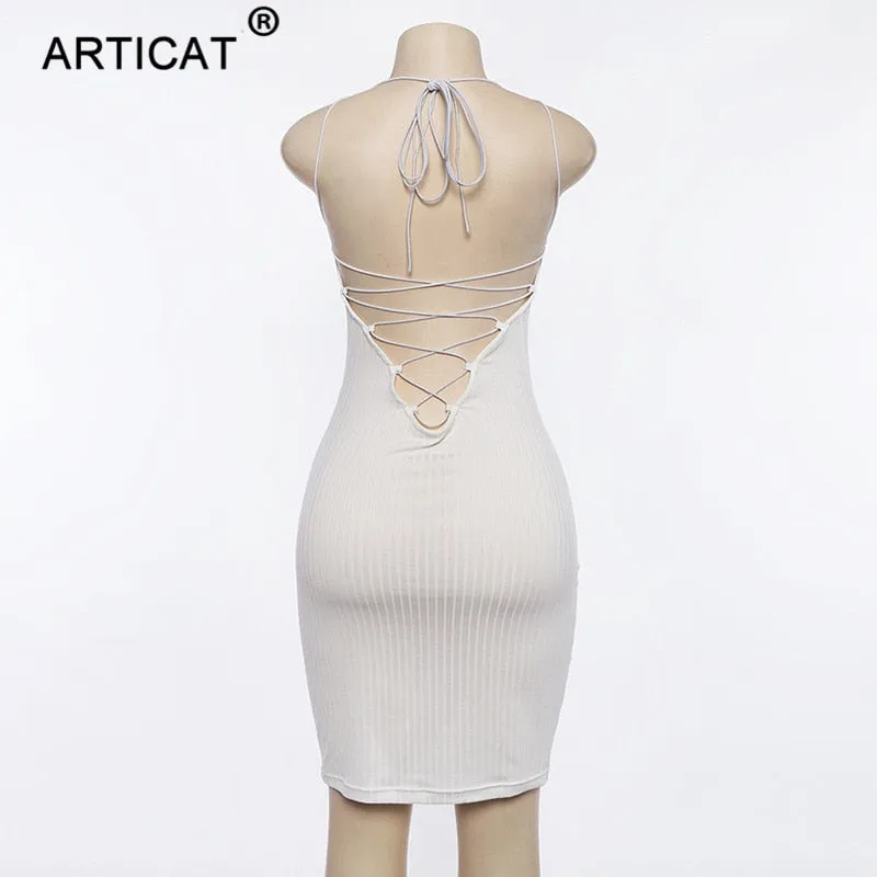 VenusFox Sexy Backless Bandage Dress