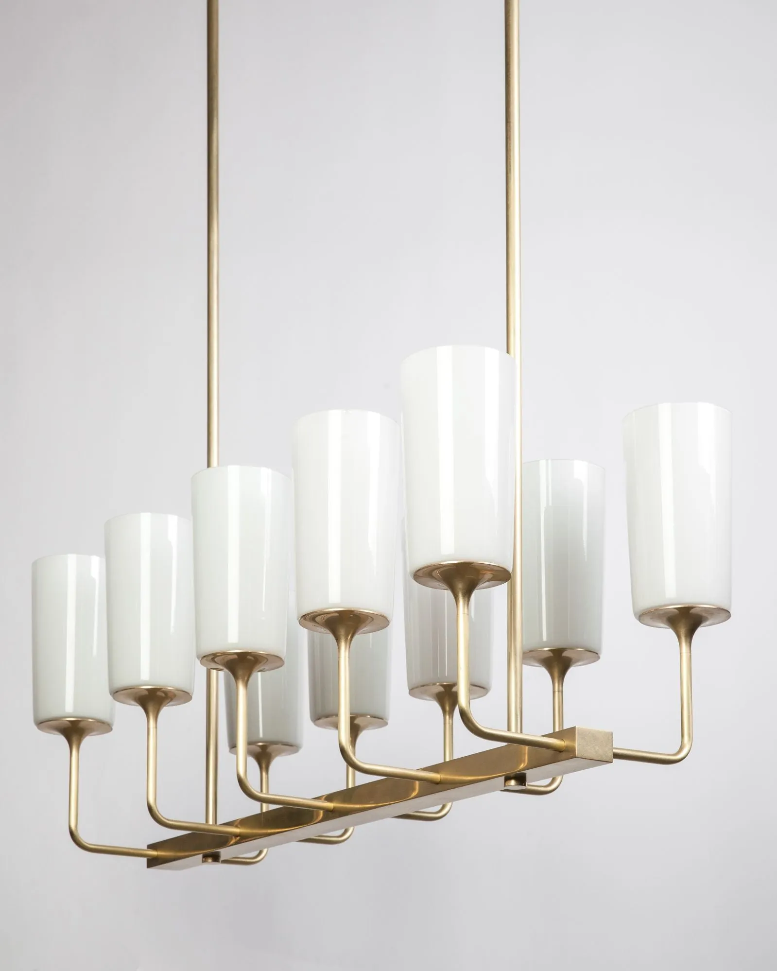 Veronique Linear 10 Chandelier with Glass Shades