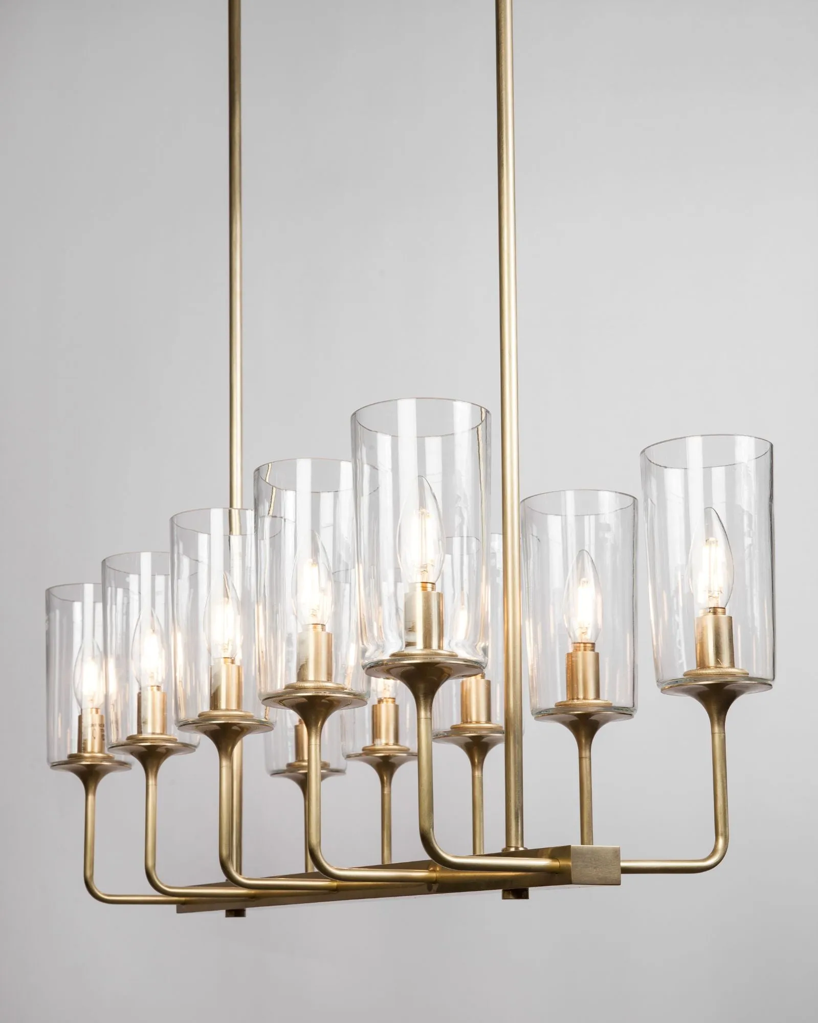 Veronique Linear 10 Chandelier with Glass Shades