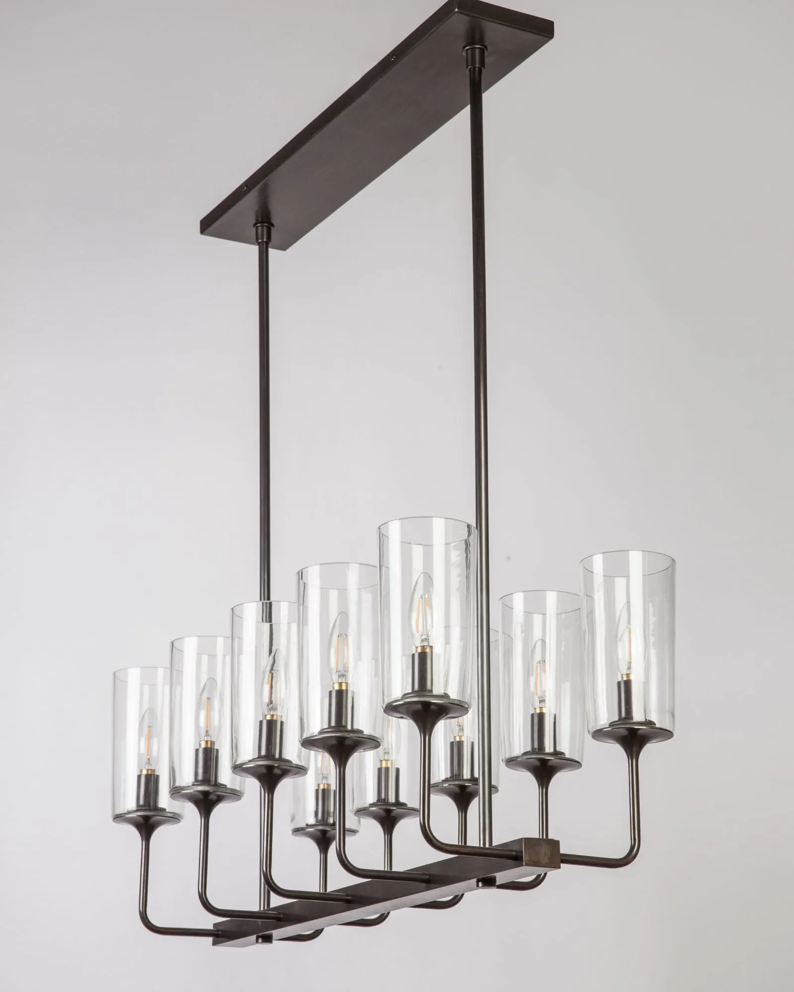 Veronique Linear 10 Chandelier with Glass Shades