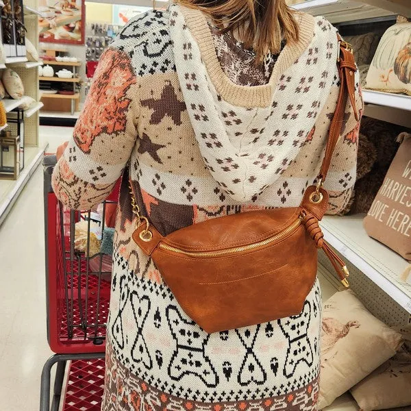 Weekender Twist Tassel Sling Chain Crossbody Bum Bag