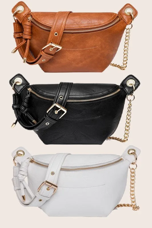 Weekender Twist Tassel Sling Chain Crossbody Bum Bag