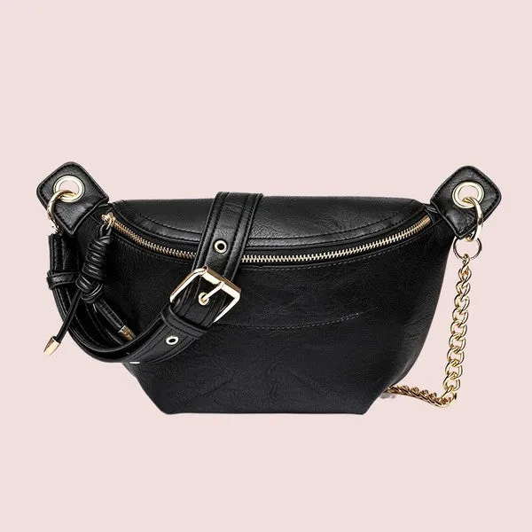 Weekender Twist Tassel Sling Chain Crossbody Bum Bag