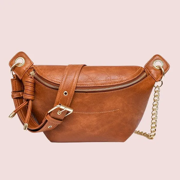 Weekender Twist Tassel Sling Chain Crossbody Bum Bag