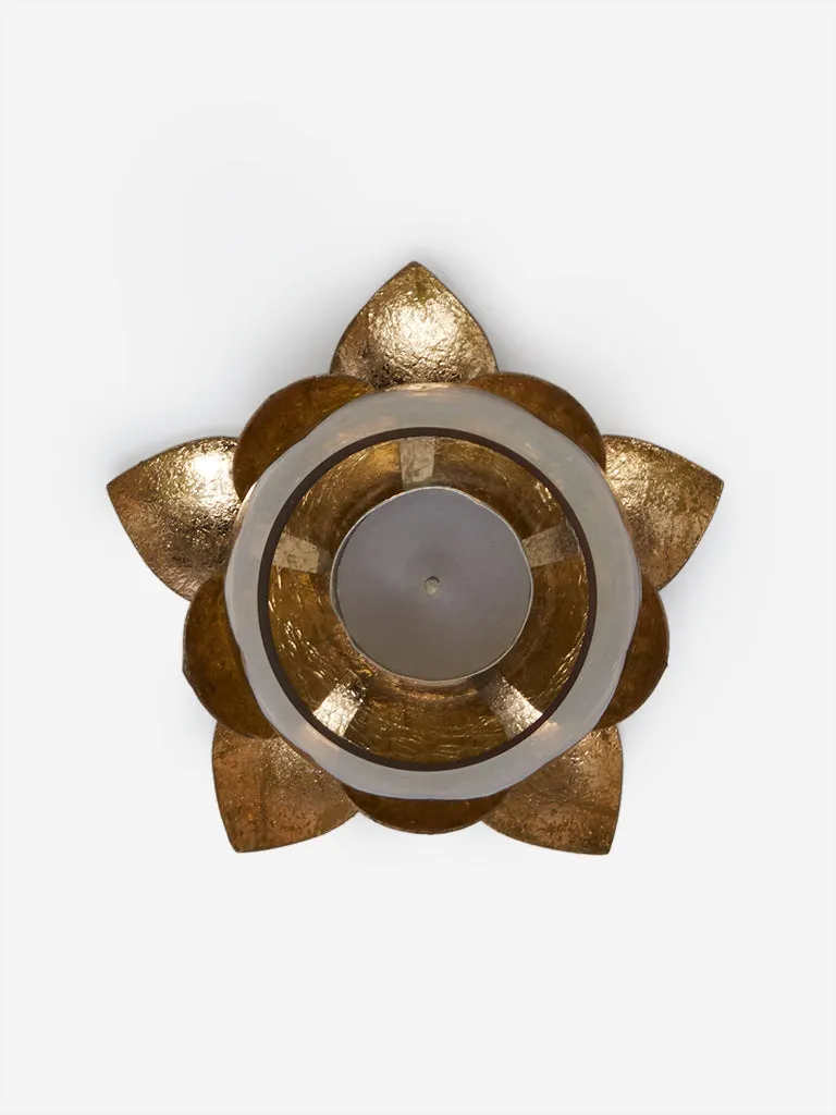 Westside Home Gold Lotus Candle Stand