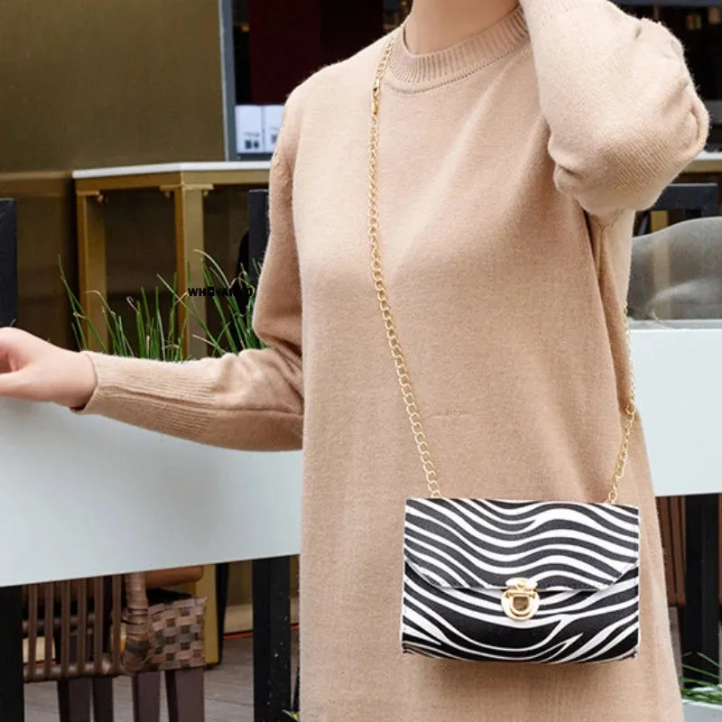 Women Bag Luxury Designer with Chain Shoulder Bag Leopard Print Leather Handbag Ladies Fashion Crossbody Bag Casual Tote