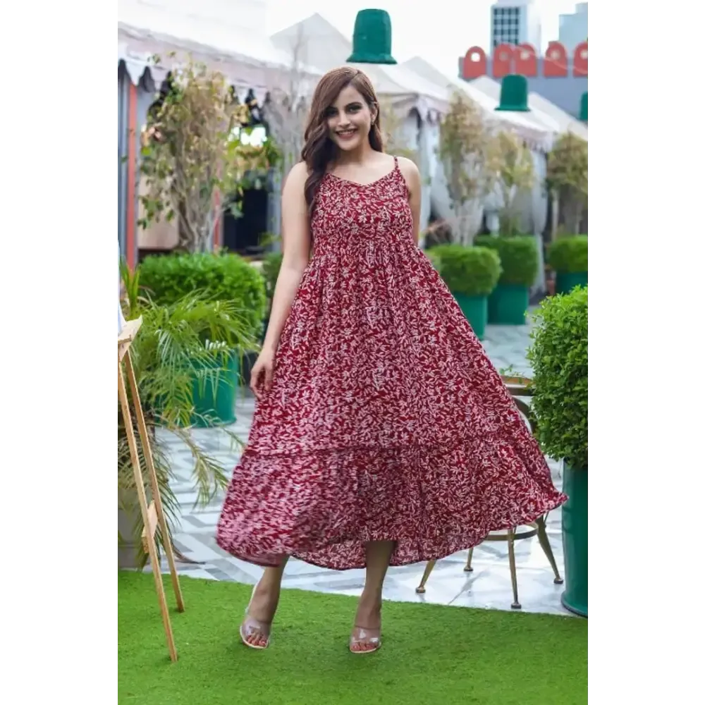 Women Stylish Printed Maxi Dress