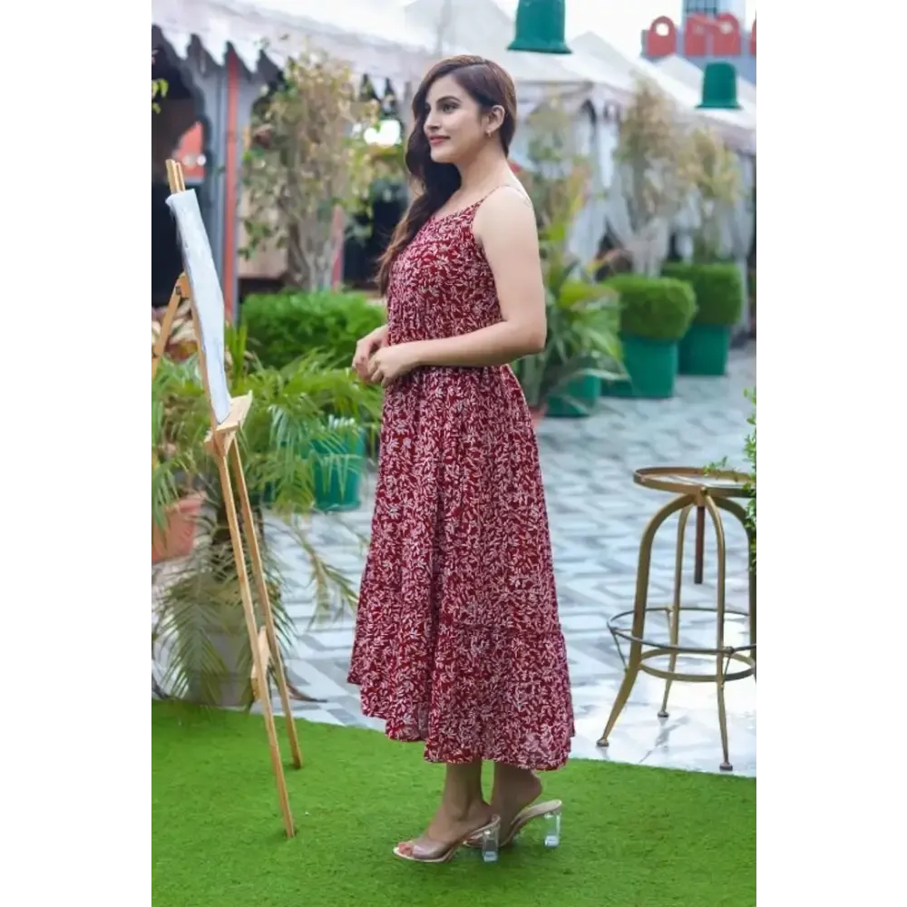 Women Stylish Printed Maxi Dress