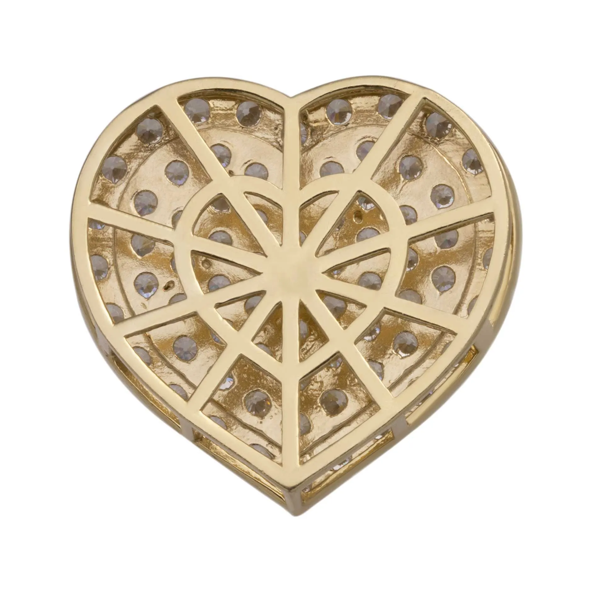 Women's CZ Heart Pendant 10K Yellow Gold