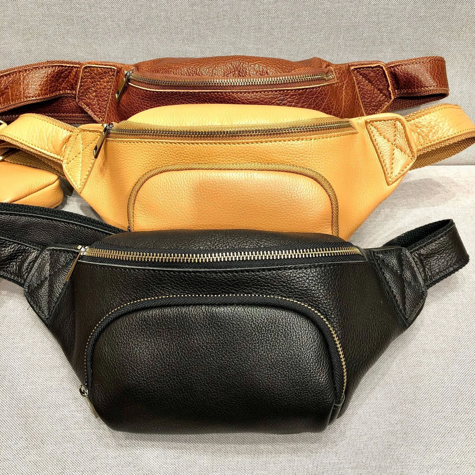 Womens Small Black Leather Sing Bags Chest Bag For Women