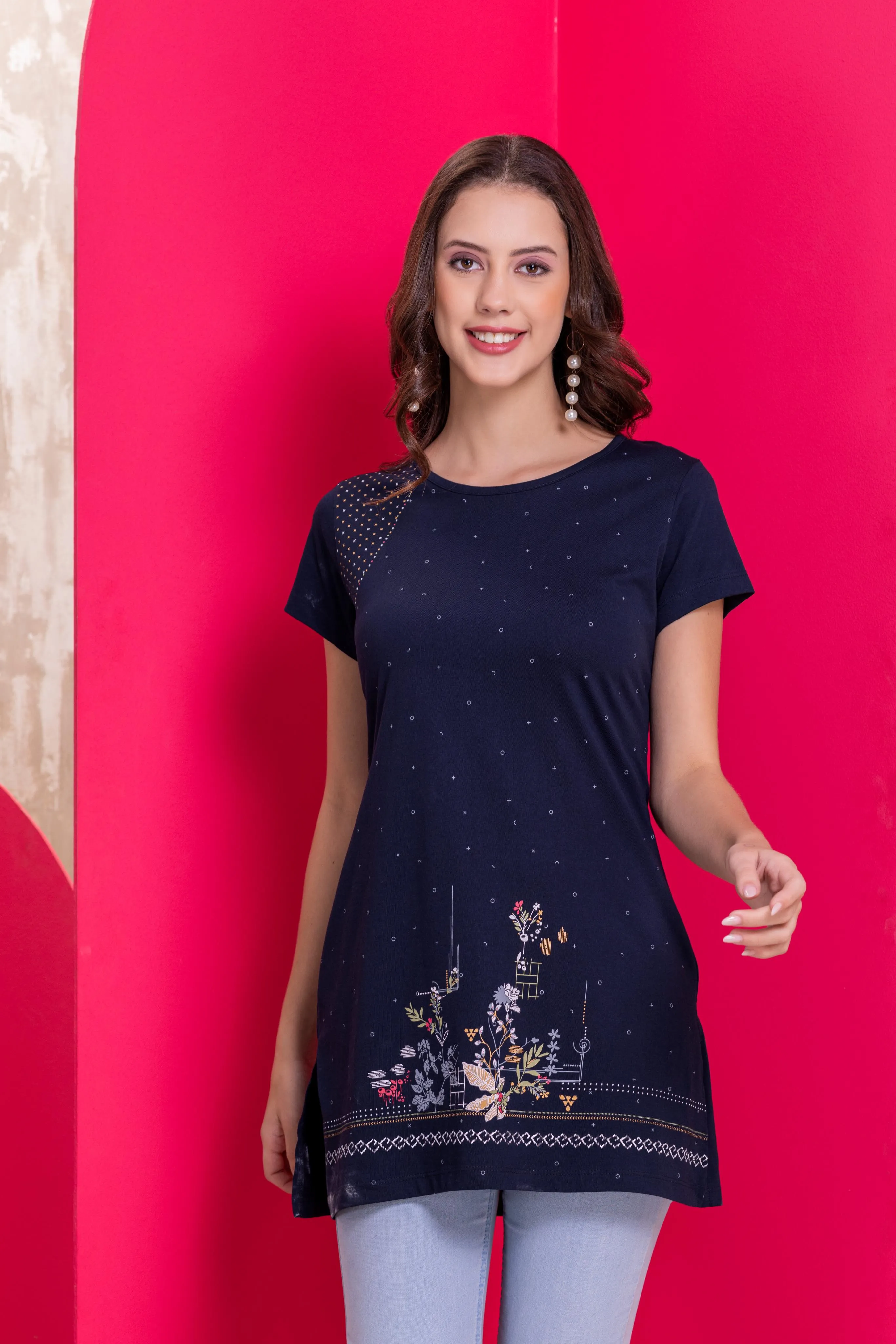 Women's Stylish Printed Long Top
