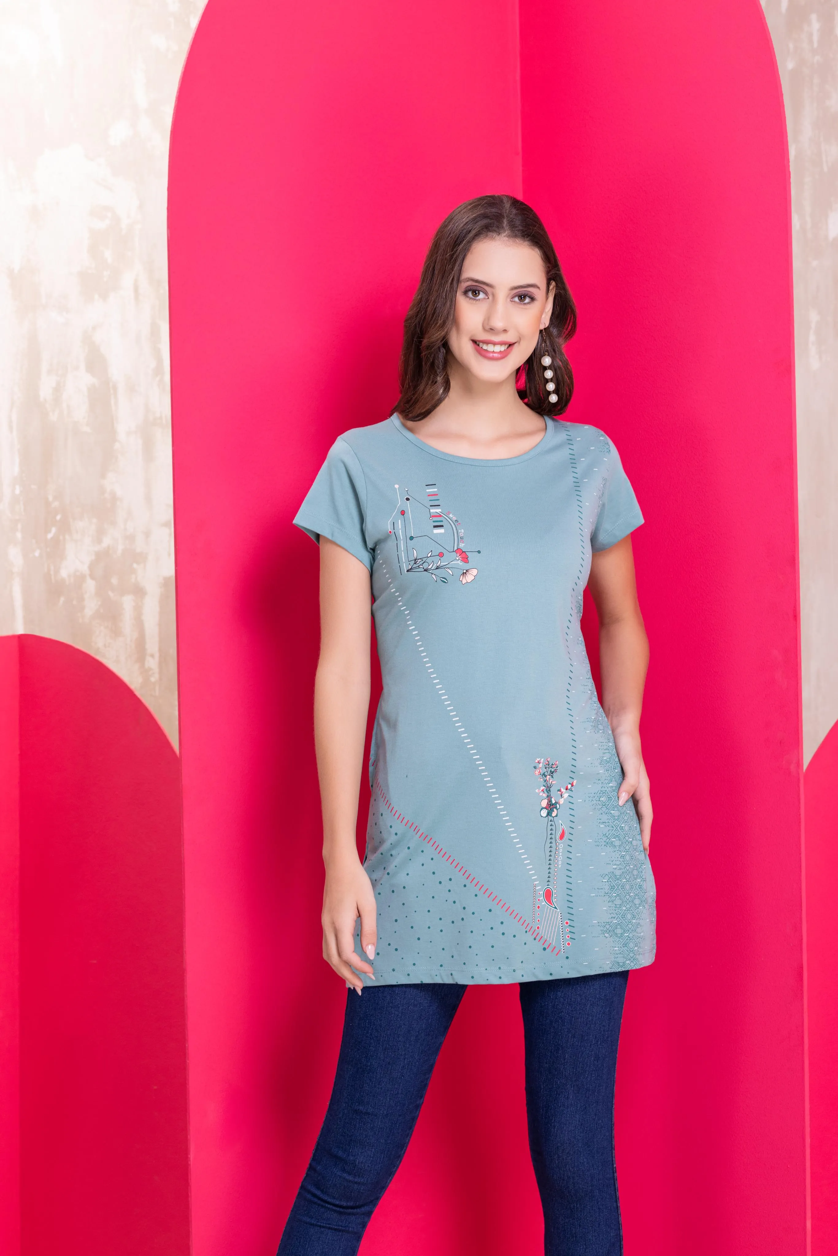 Women's Stylish Printed Long Top